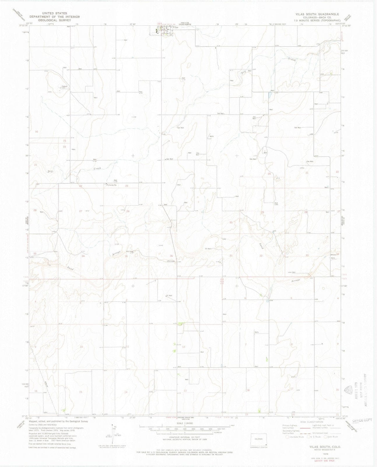 1978 Vilas South, CO - Colorado - USGS Topographic Map