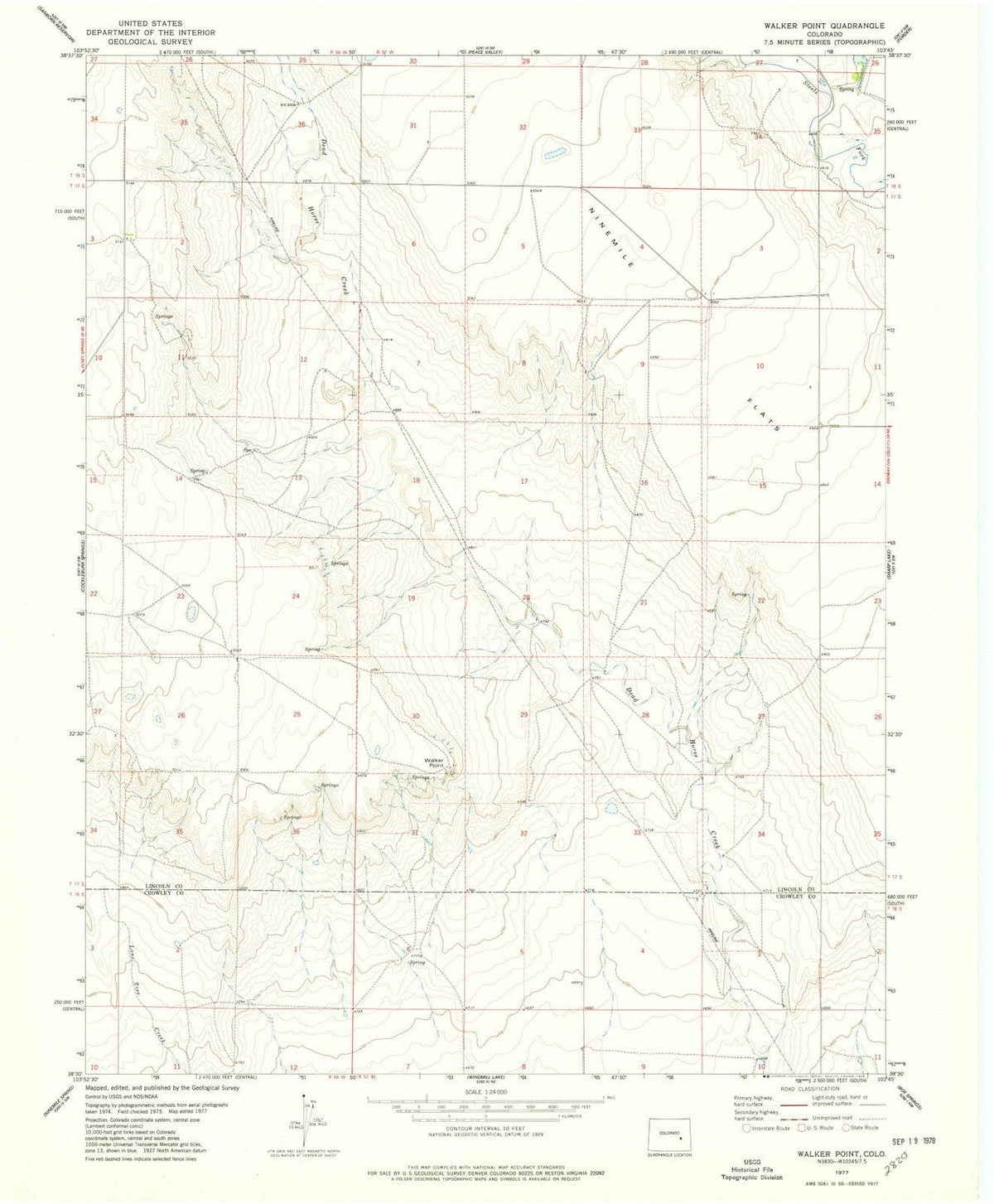 1977 Walker Point, CO - Colorado - USGS Topographic Map