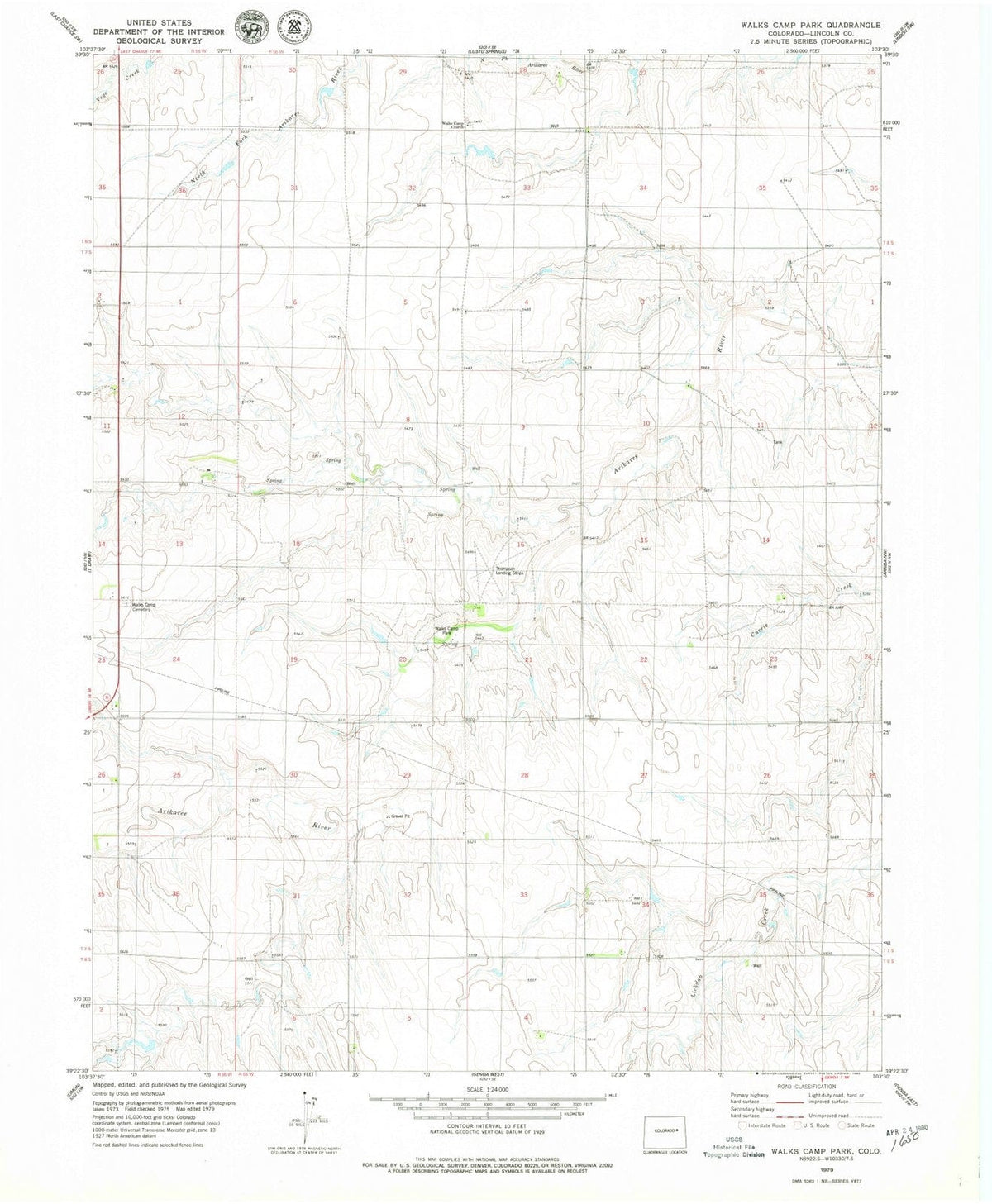1979 Walks Camp Park, CO - Colorado - USGS Topographic Map