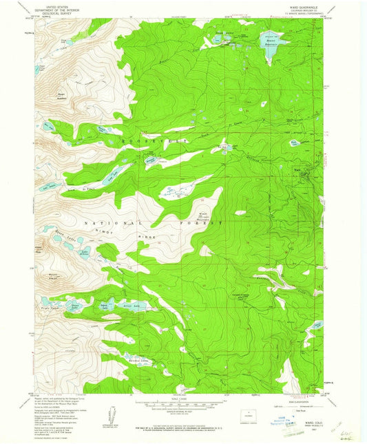 1957 Ward, CO - Colorado - USGS Topographic Map