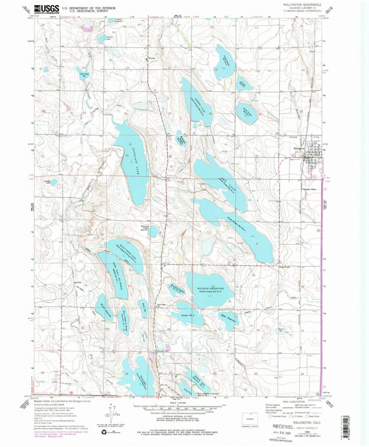 1960 Wellington, CO - Colorado - USGS Topographic Map
