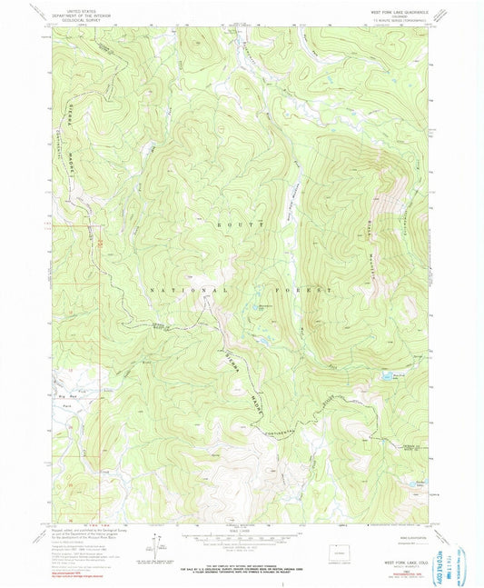 1962 West Fork Lake, CO - Colorado - USGS Topographic Map