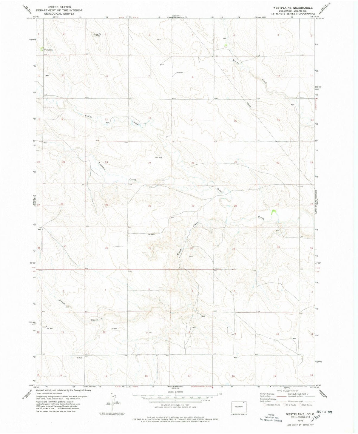 1978 Westplains, CO - Colorado - USGS Topographic Map