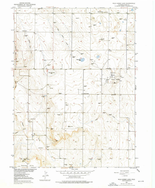 1951 Wild Horse Lake, CO - Colorado - USGS Topographic Map
