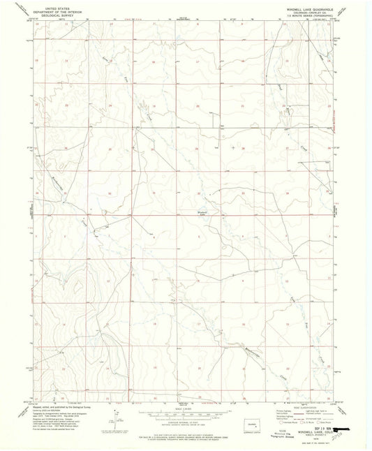 1978 Windmill Lake, CO - Colorado - USGS Topographic Map