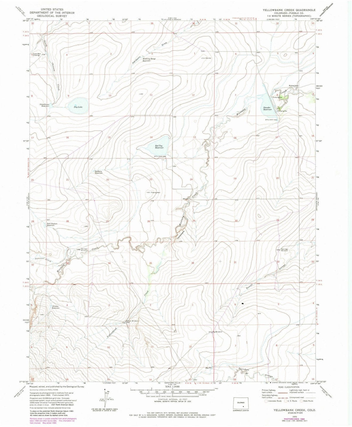 1970 Yellowbank Creek, CO - Colorado - USGS Topographic Map