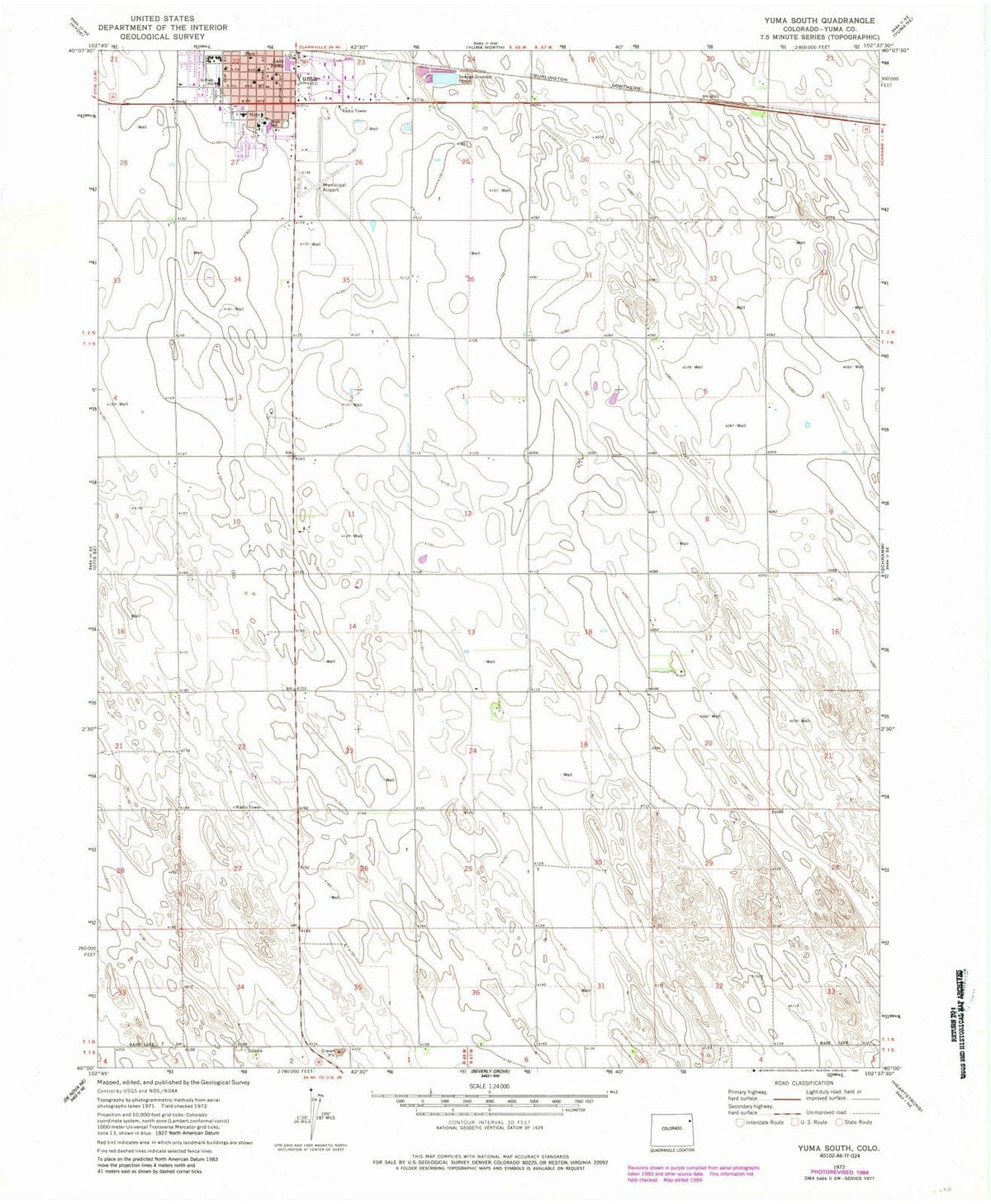 1972 Yuma South, CO - Colorado - USGS Topographic Map