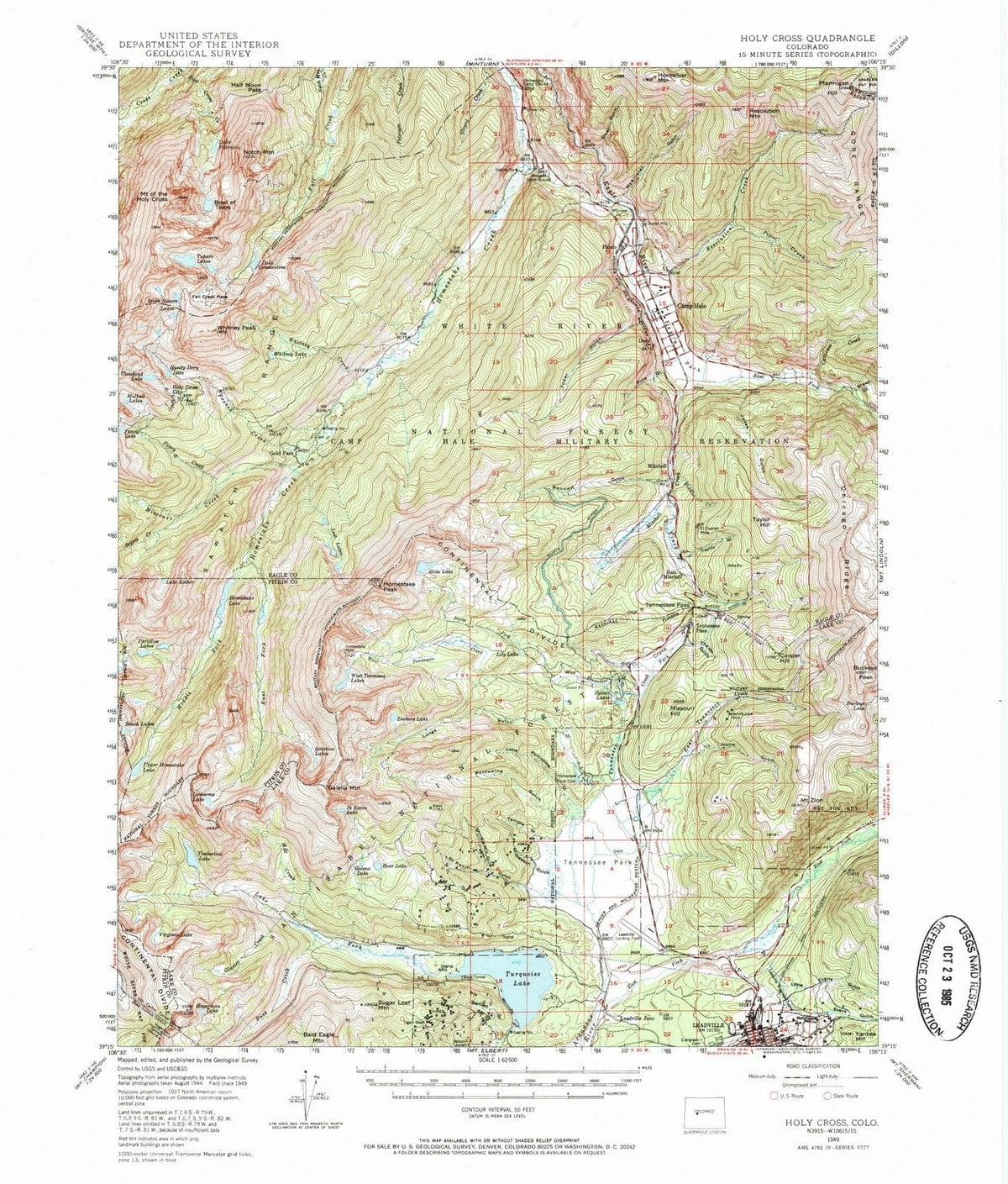 1949 Holy Cross, CO - Colorado - USGS Topographic Map