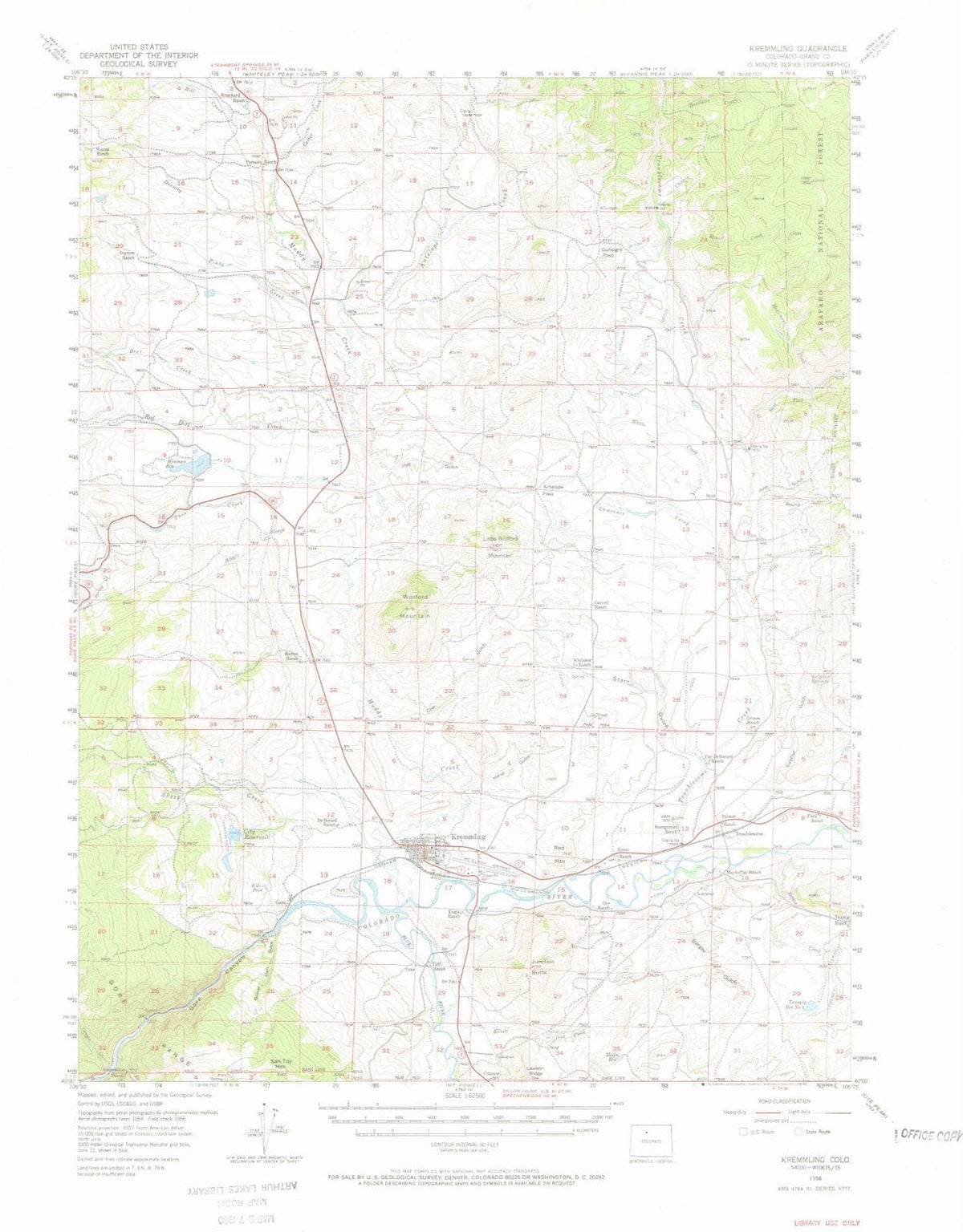 1956 Kremmling, CO - Colorado - USGS Topographic Map
