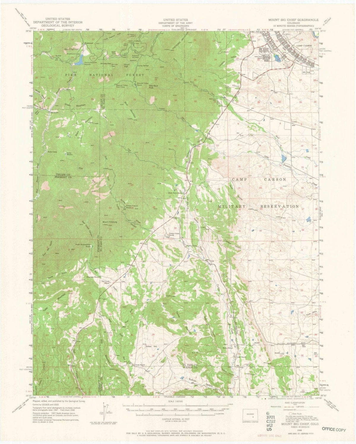 1948 Mount Big Chief, CO - Colorado - USGS Topographic Map v2