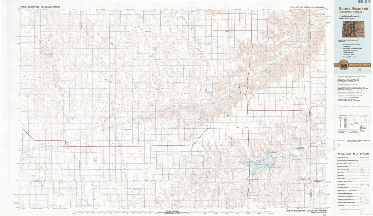 1983 Bonny Reservoir, CO - Colorado - USGS Topographic Map