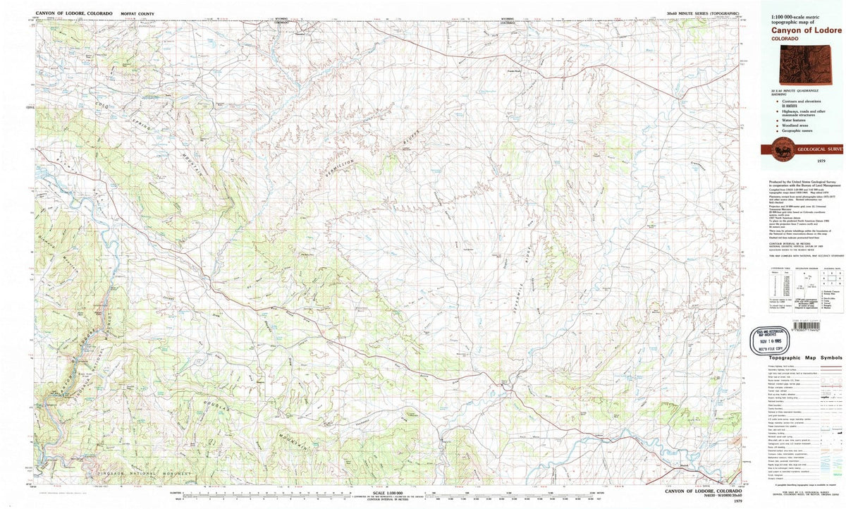 1979 Canyon of Lodore, CO - Colorado - USGS Topographic Map