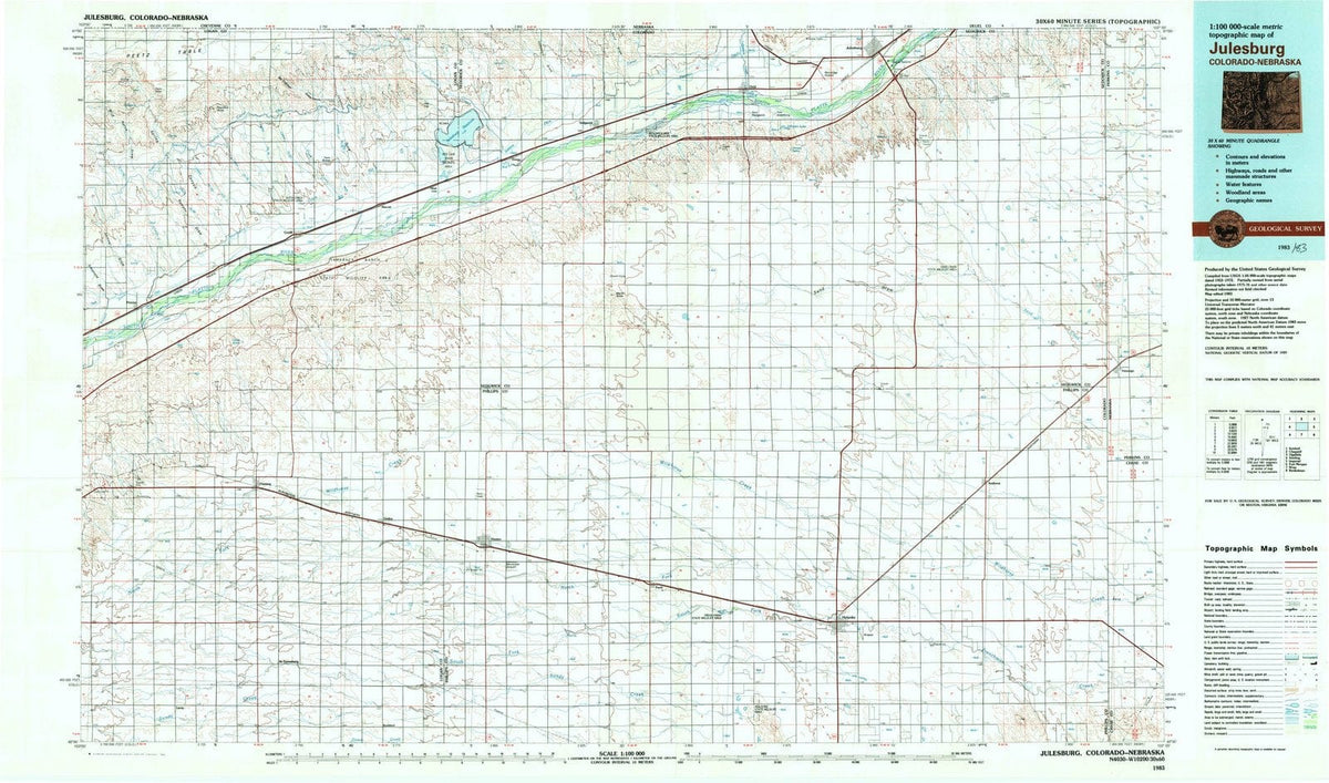 1983 Julesburg, CO - Colorado - USGS Topographic Map