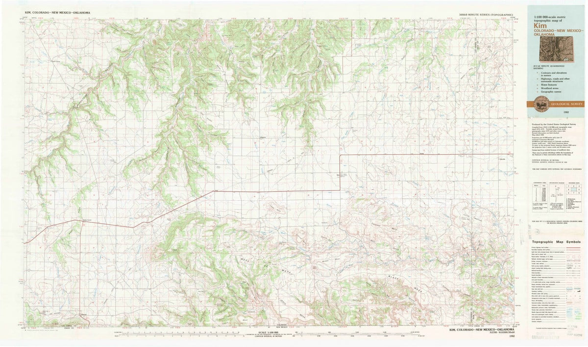 1982 Kim, CO - Colorado - USGS Topographic Map