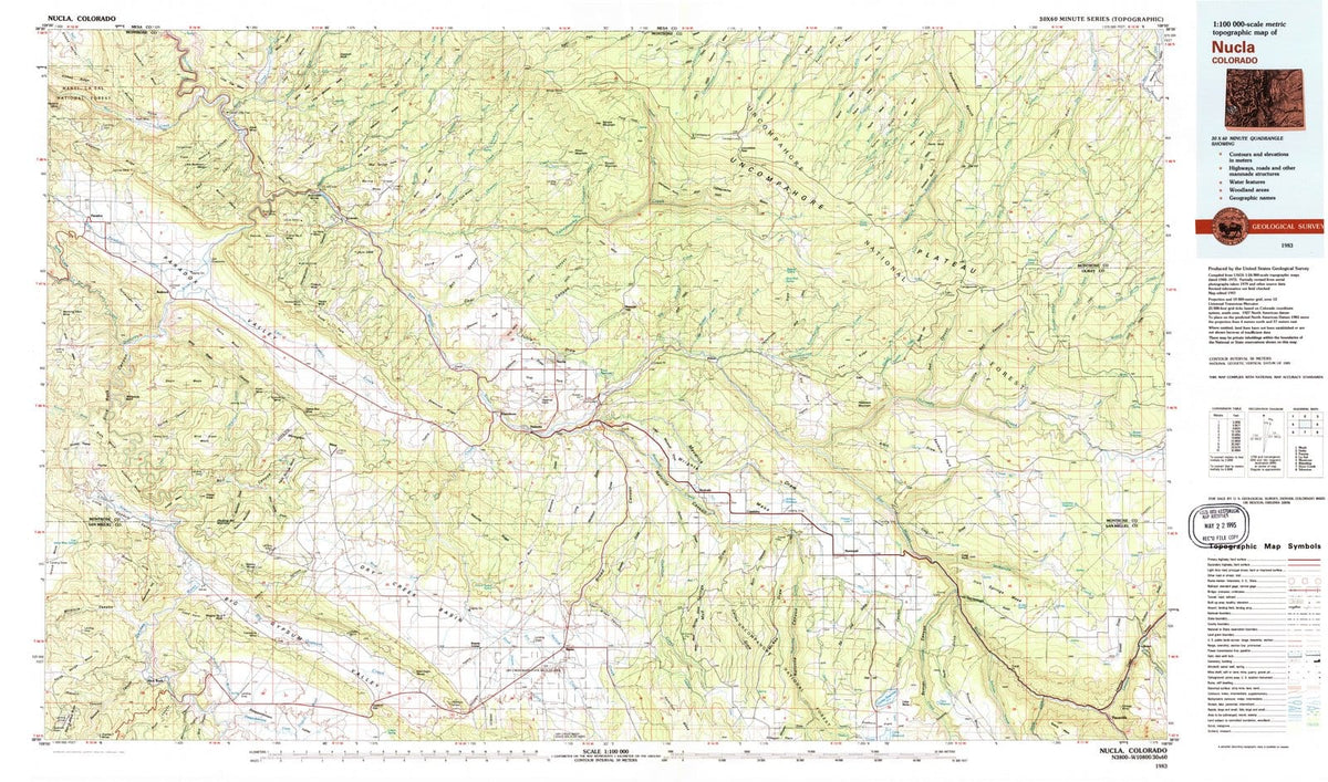 1983 Nucla, CO - Colorado - USGS Topographic Map