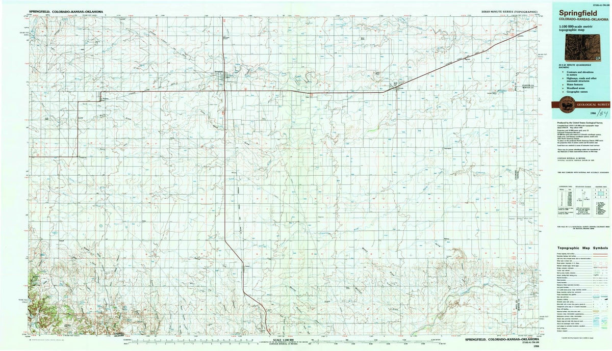 1984 Springfield, CO - Colorado - USGS Topographic Map
