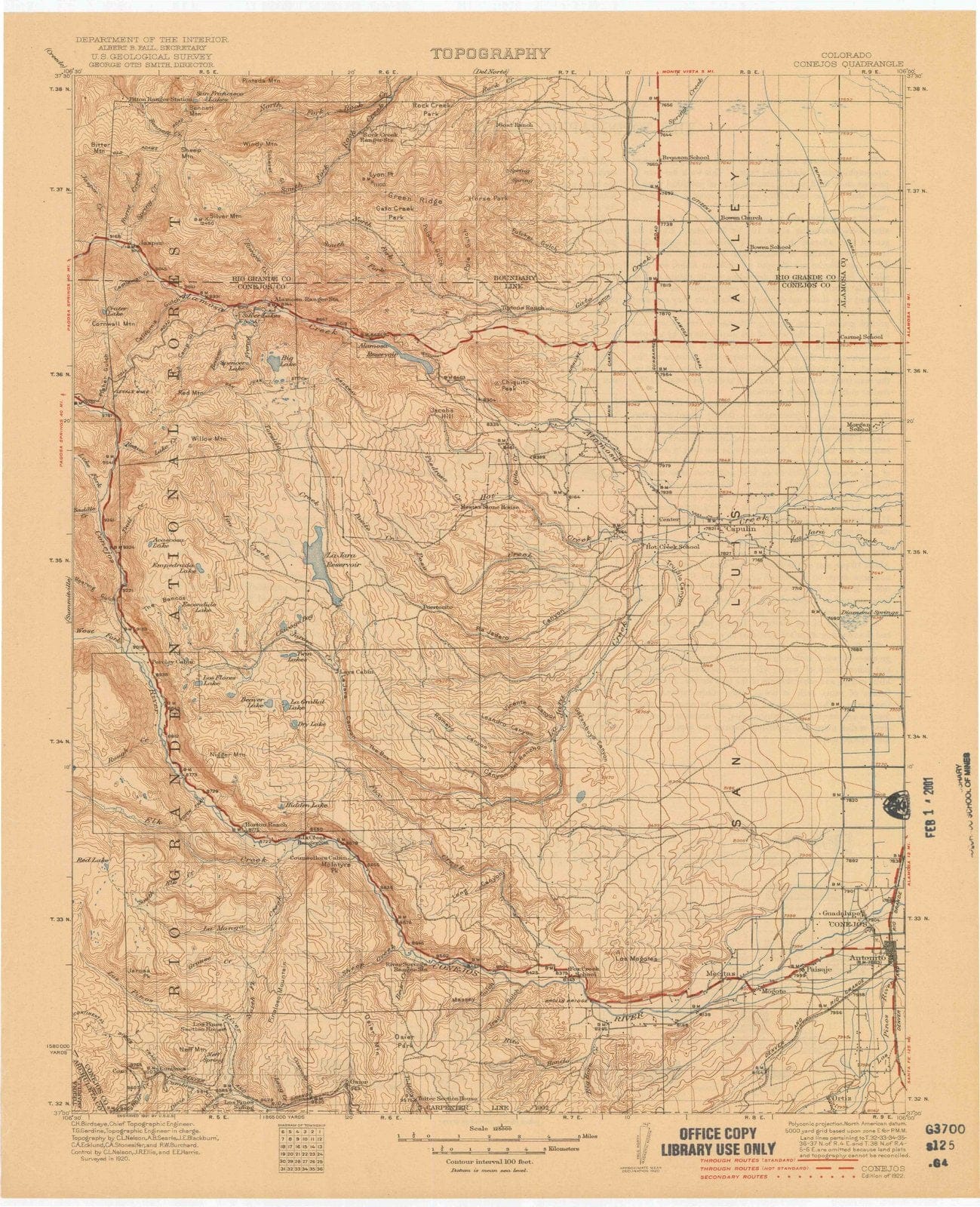 1922 Conejos, CO - Colorado - USGS Topographic Map