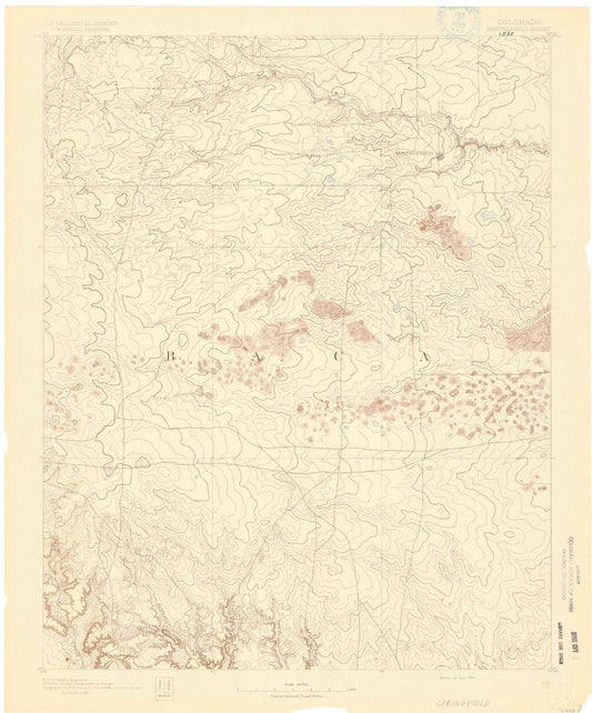 1891 Springfield, CO - Colorado - USGS Topographic Map