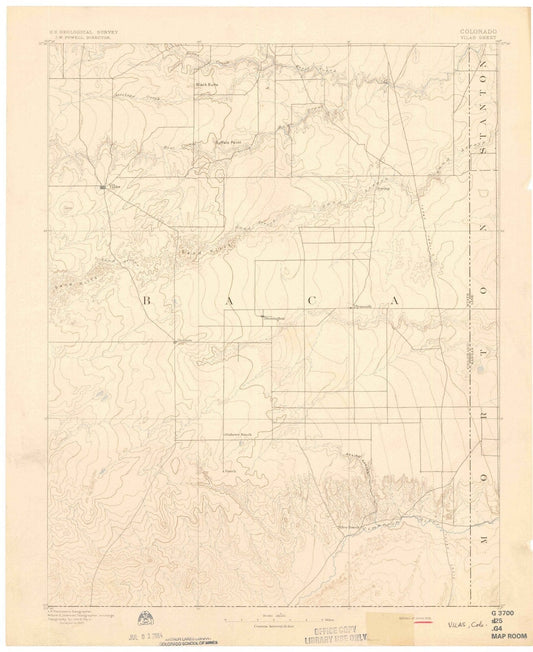 1892 Vilas, CO - Colorado - USGS Topographic Map