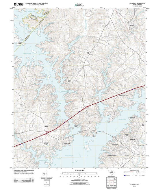 2011 La France, SC - South Carolina - USGS Topographic Map