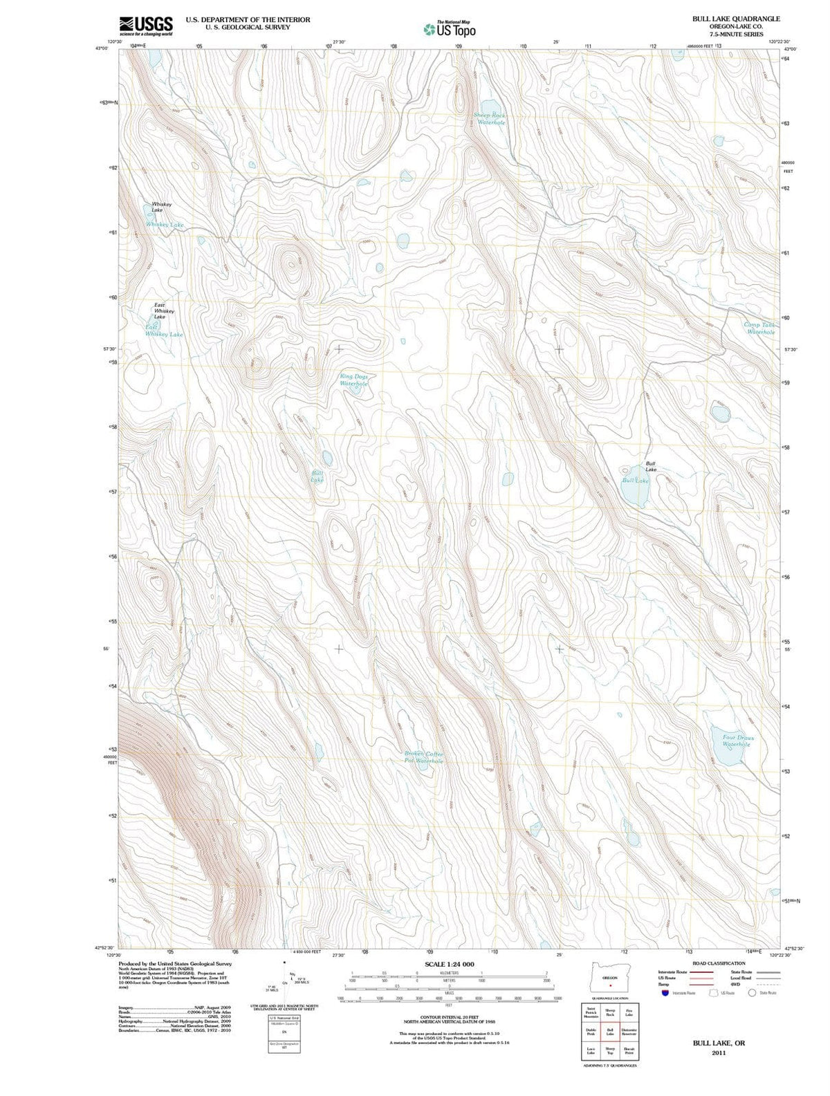 2011 Bull Lake, OR - Oregon - USGS Topographic Map