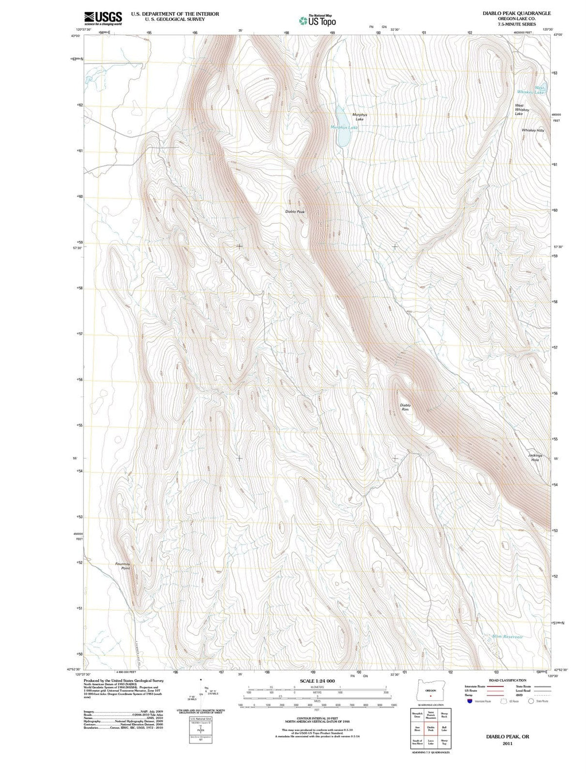 2011 Diablo Peak, OR - Oregon - USGS Topographic Map
