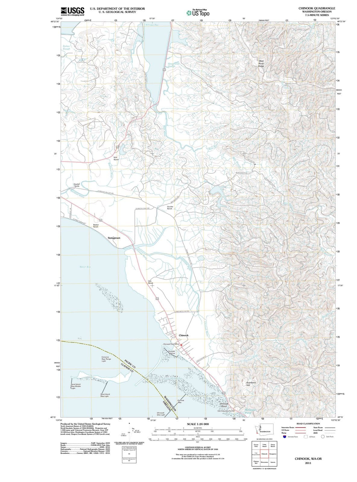 2011 Chinook, WA - Washington - USGS Topographic Map