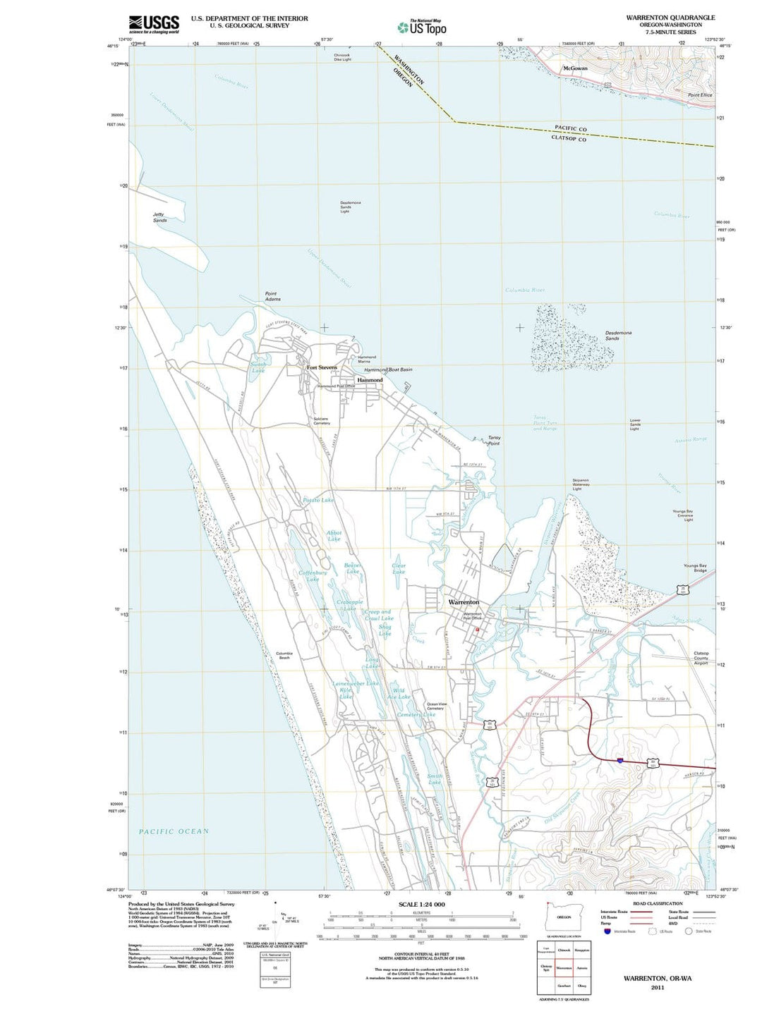 2011 Warrenton, OR - Oregon - USGS Topographic Map