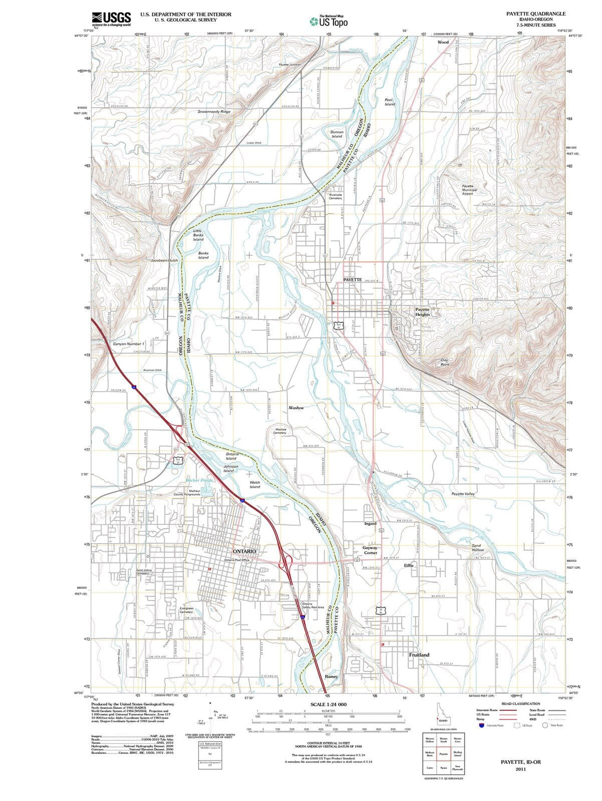 2011 Payette, ID - Idaho - USGS Topographic Map