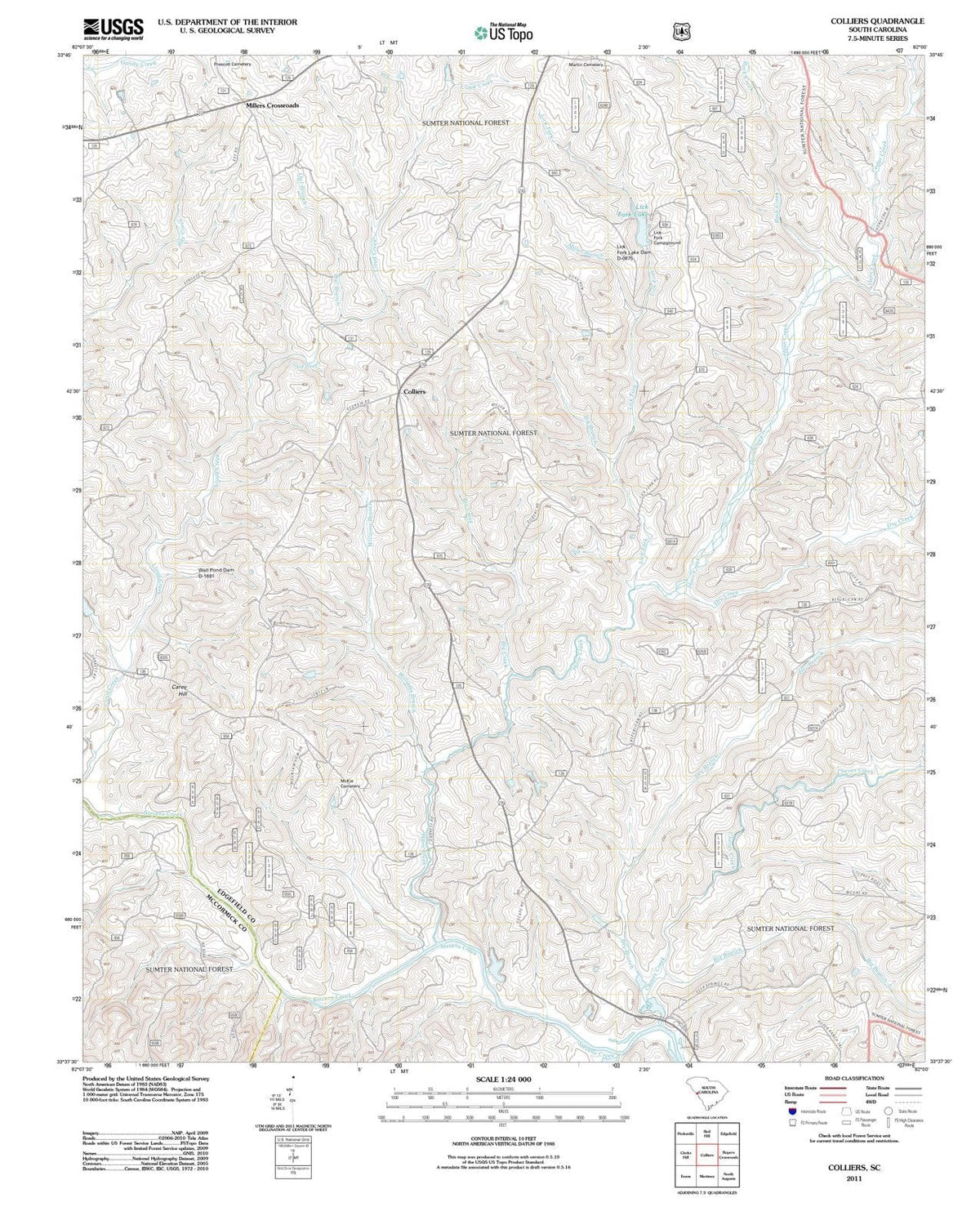 2011 Colliers, SC - South Carolina - USGS Topographic Map