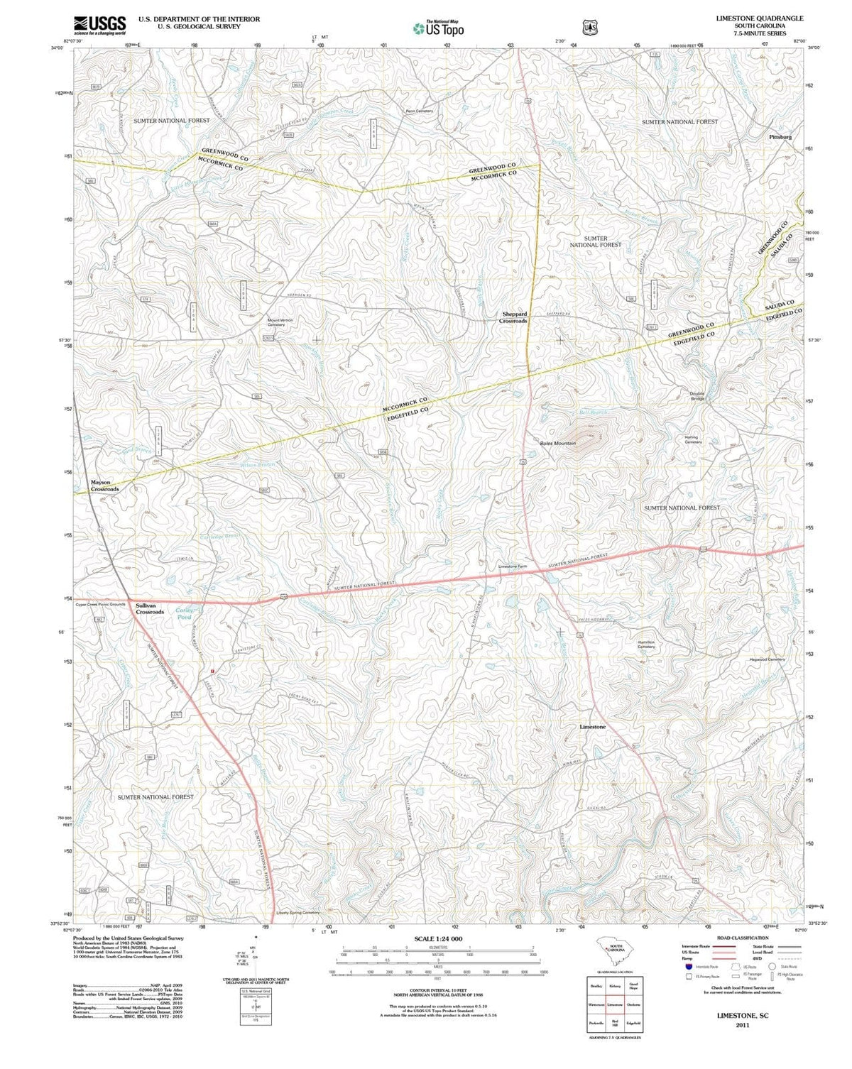 2011 Limestone, SC - South Carolina - USGS Topographic Map