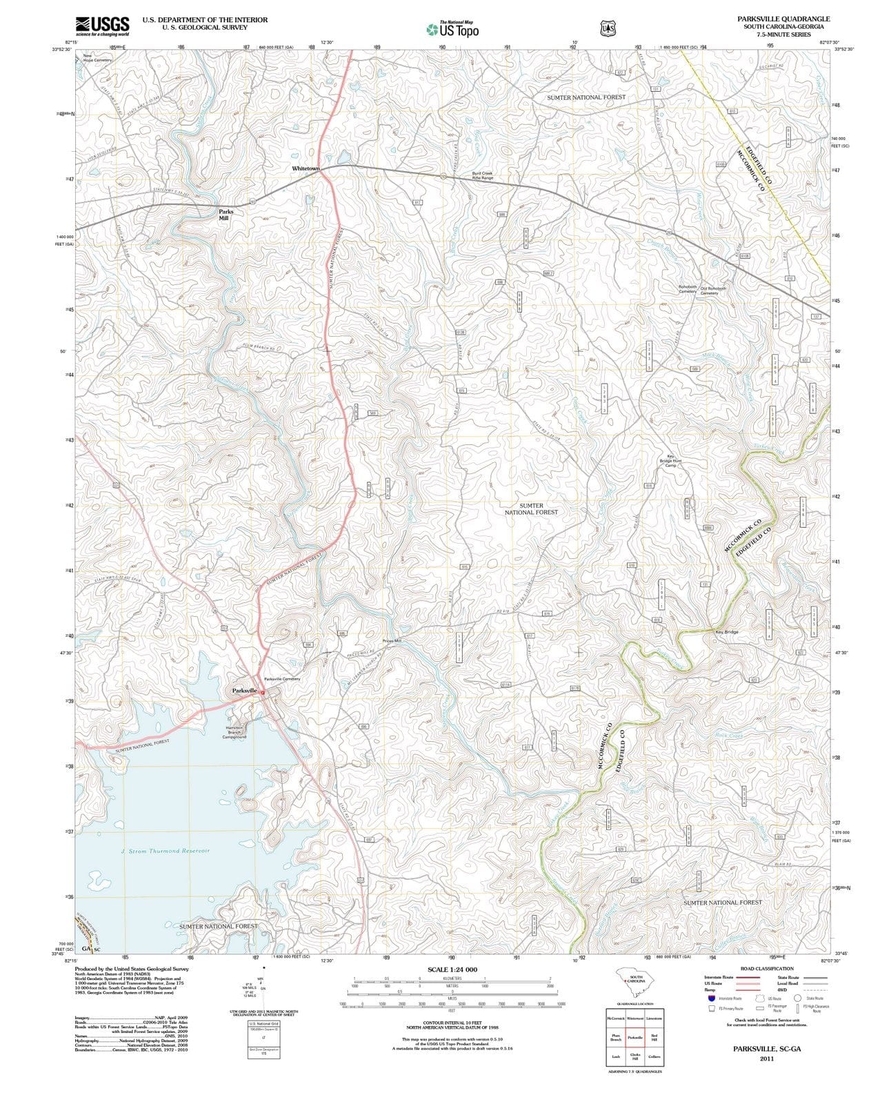 2011 Parksville, SC - South Carolina - USGS Topographic Map
