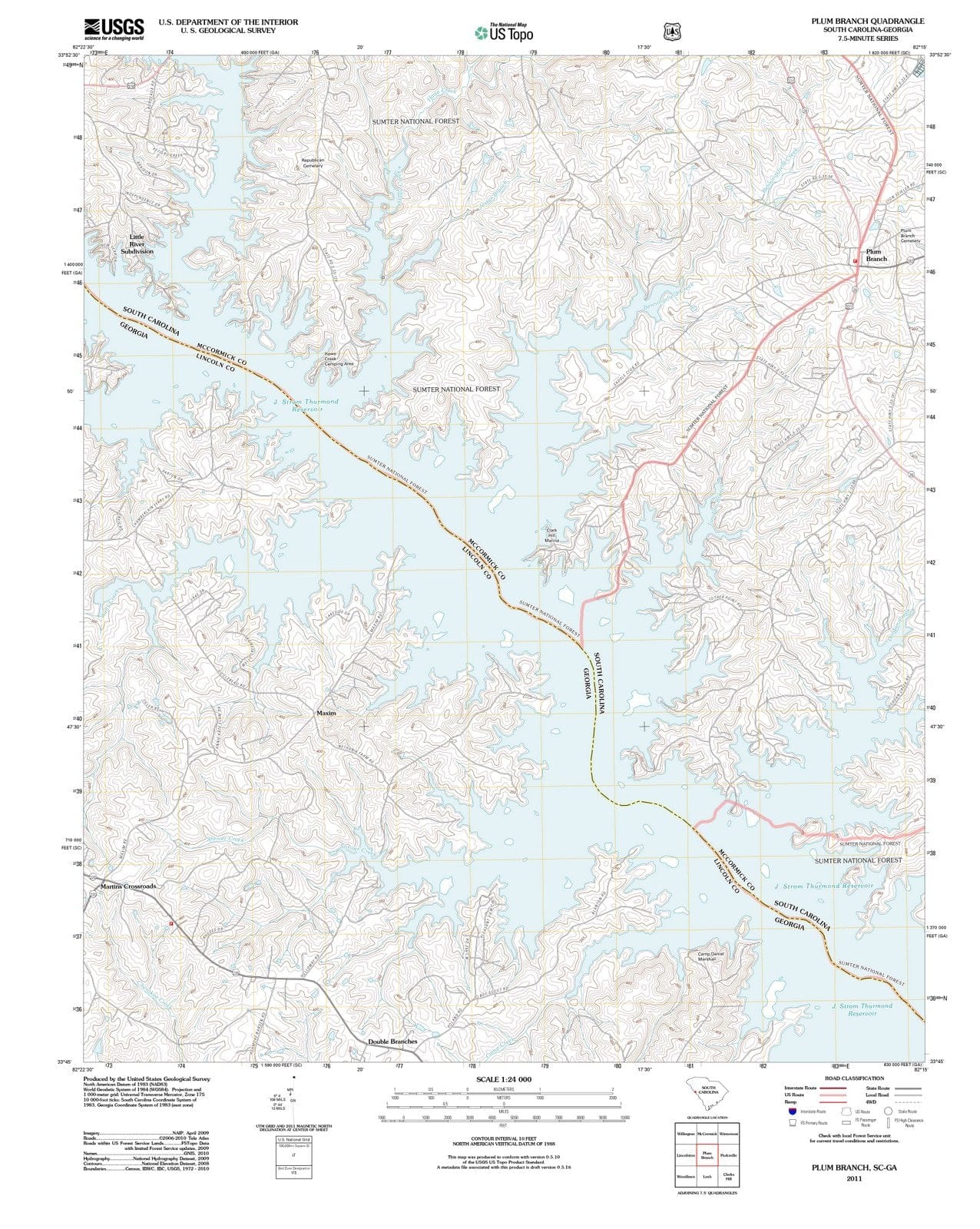 2011 Plum Branch, SC - South Carolina - USGS Topographic Map