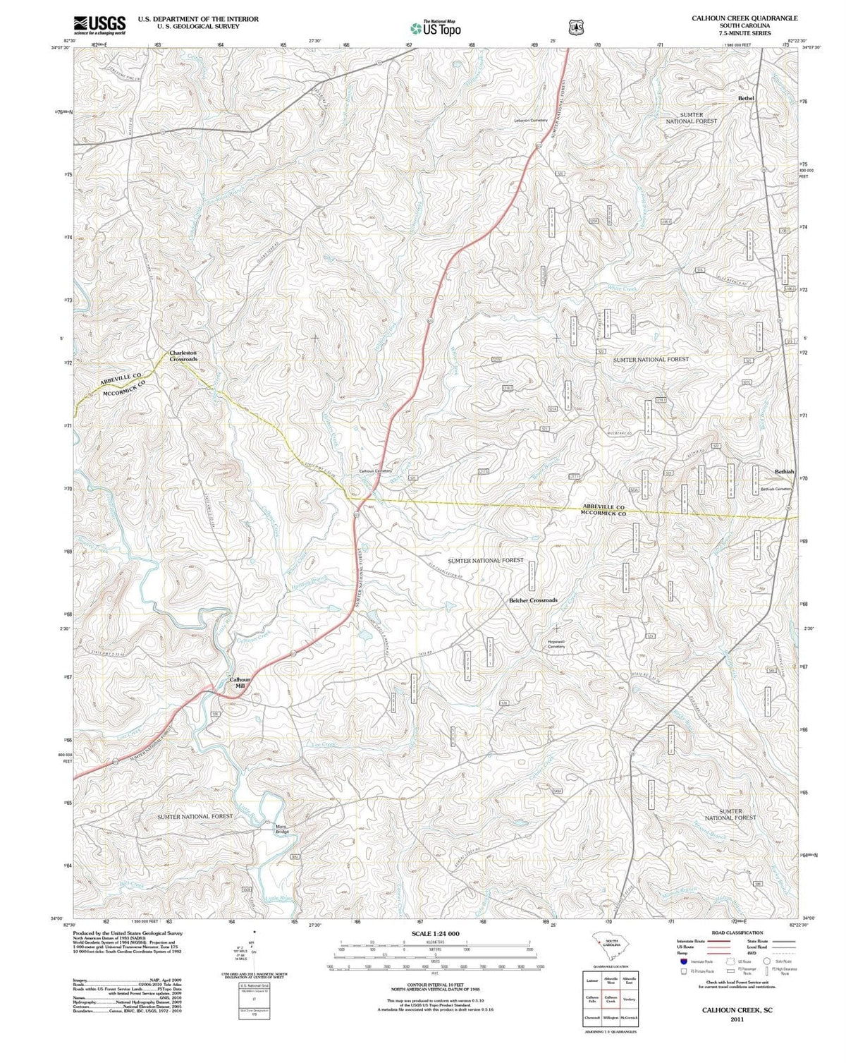2011 Calhoun Creek, SC - South Carolina - USGS Topographic Map