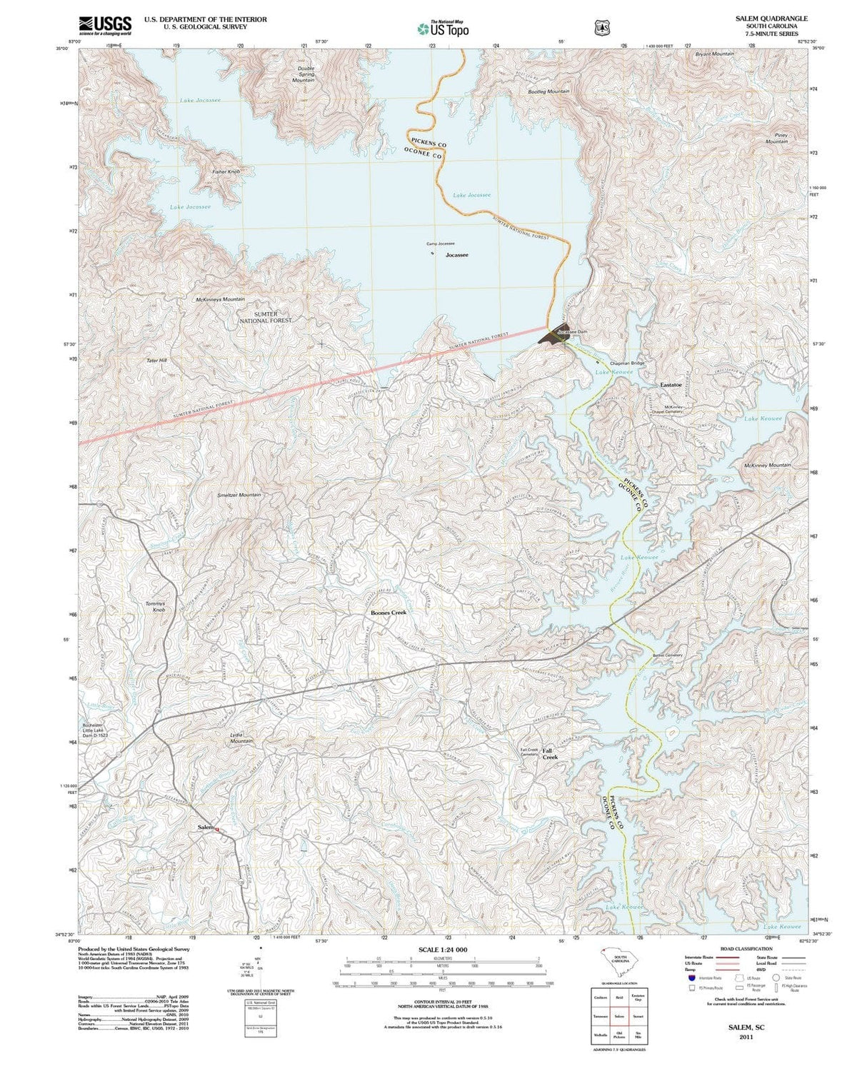 2011 Salem, SC - South Carolina - USGS Topographic Map