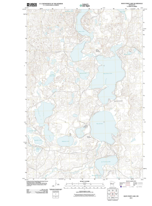 2011 Many Point Lake, MN - Minnesota - USGS Topographic Map