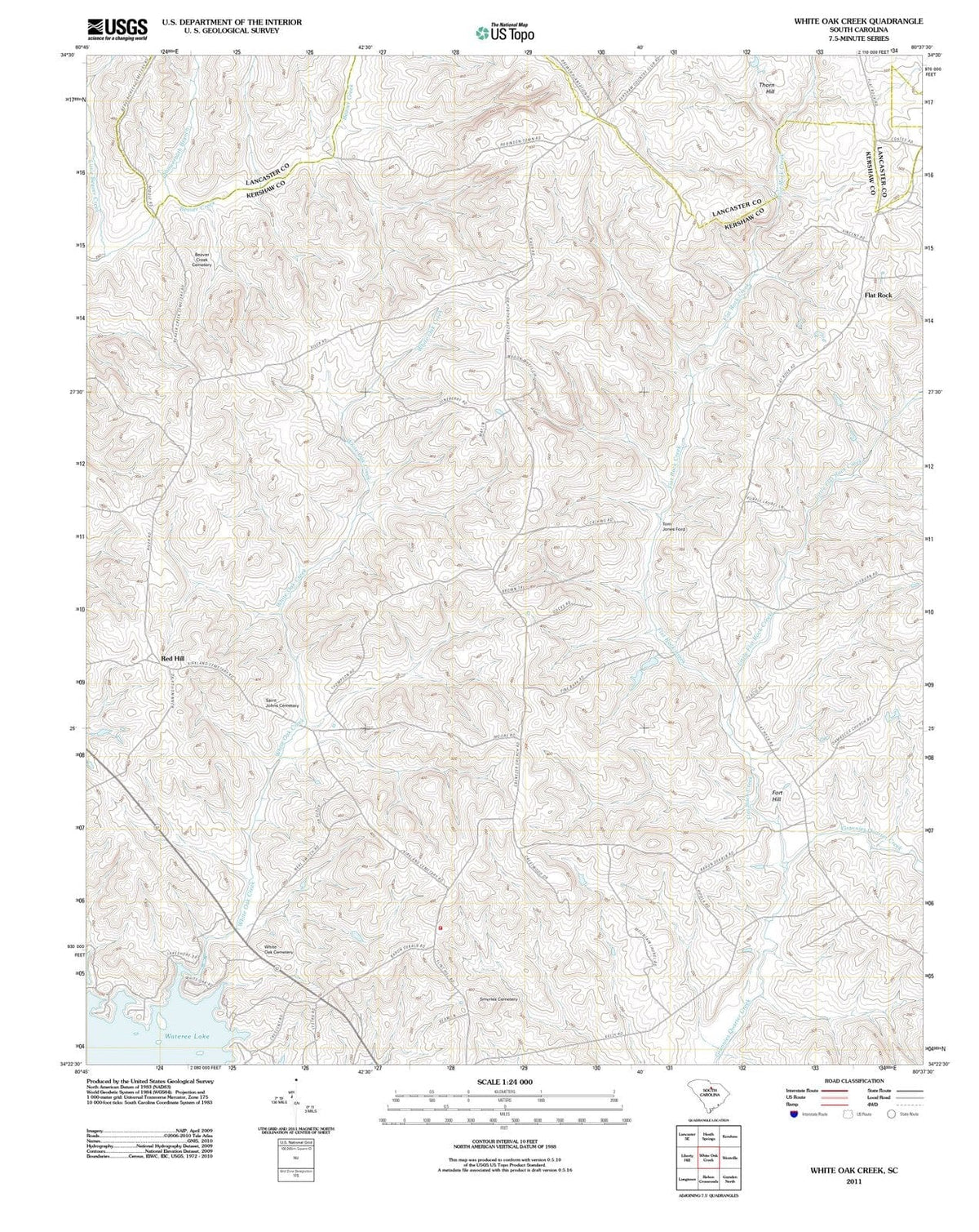 2011 White Oak Creek, SC - South Carolina - USGS Topographic Map