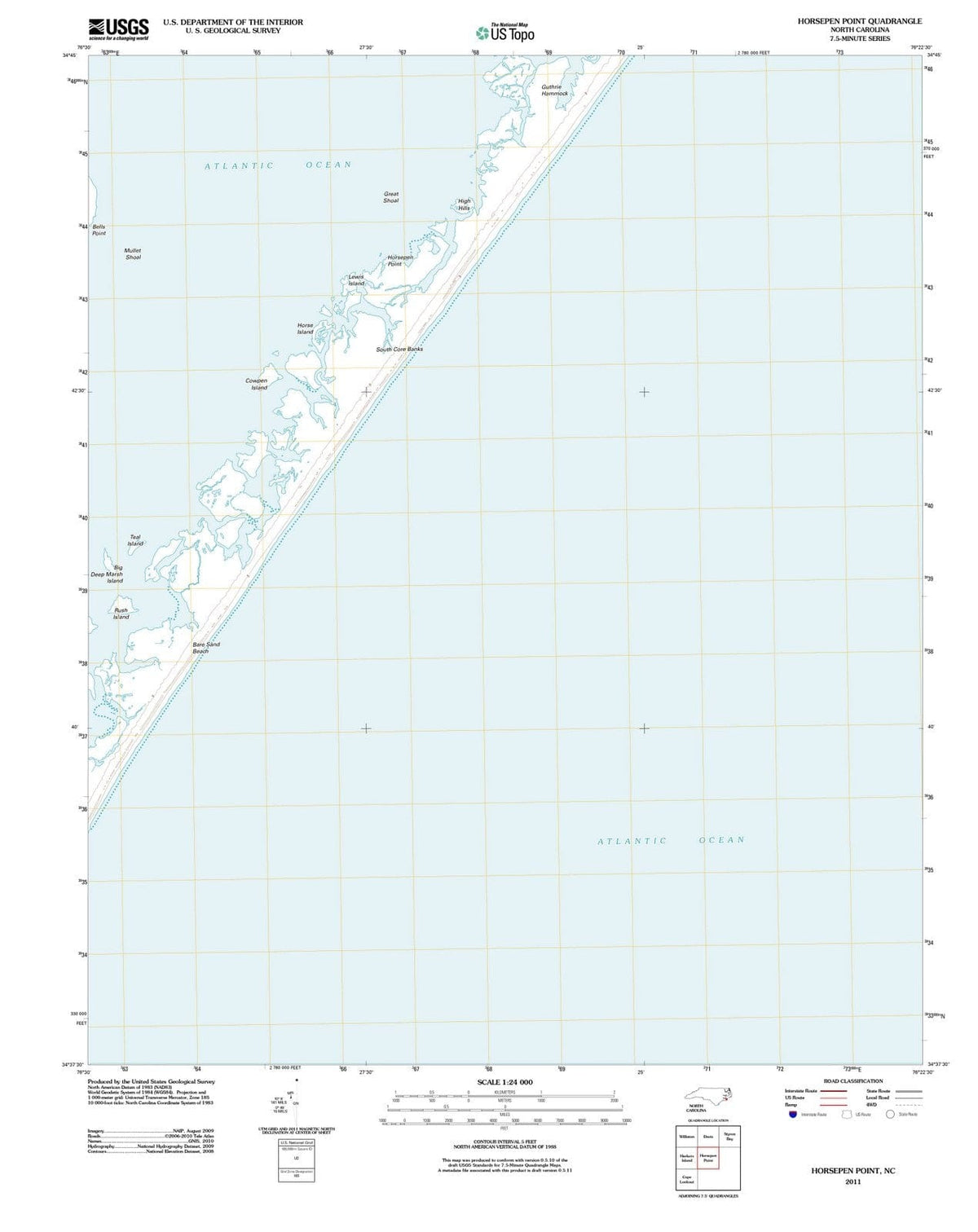 2011 Horsepen Point, NC - North Carolina - USGS Topographic Map