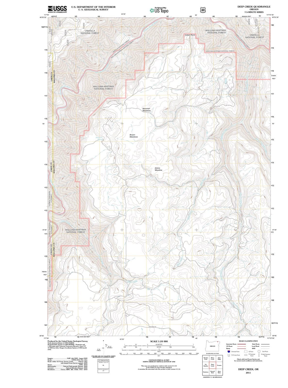 2011 Deep Creek, OR - Oregon - USGS Topographic Map
