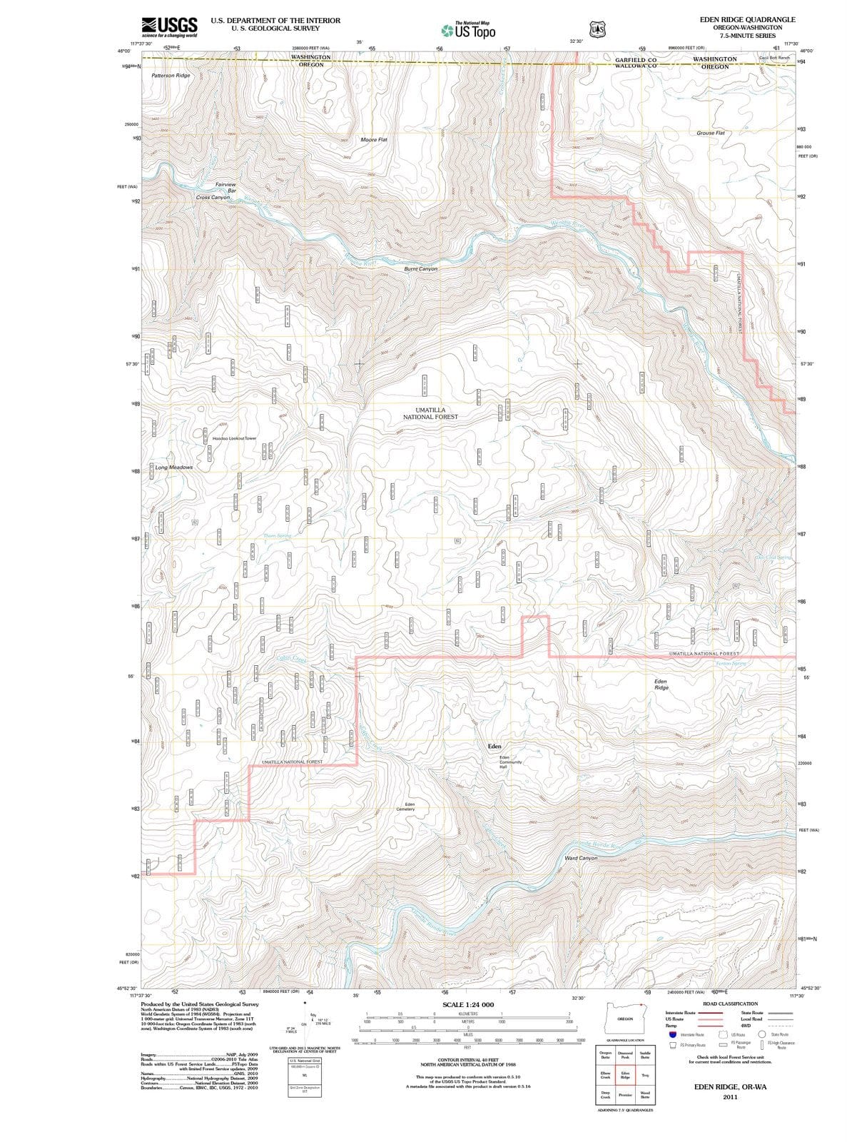 2011 Eden Ridge, OR - Oregon - USGS Topographic Map