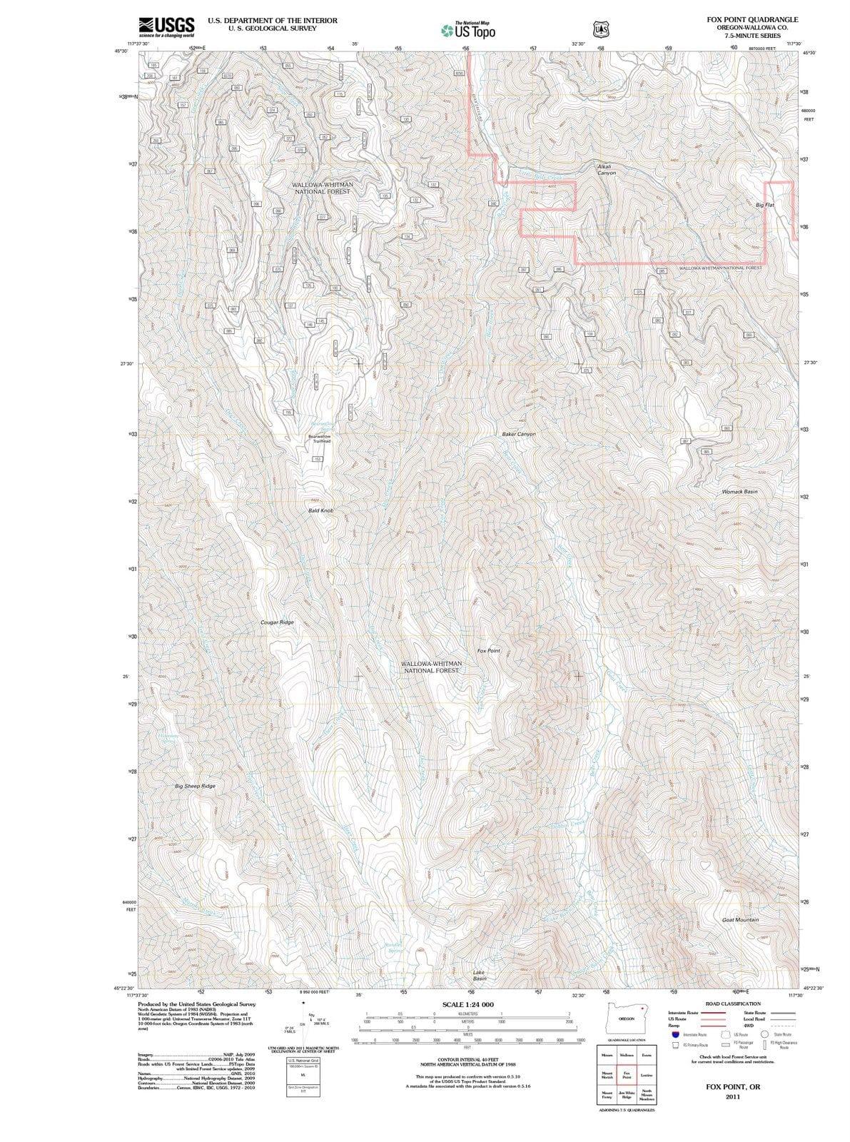 2011 Fox Point, OR - Oregon - USGS Topographic Map
