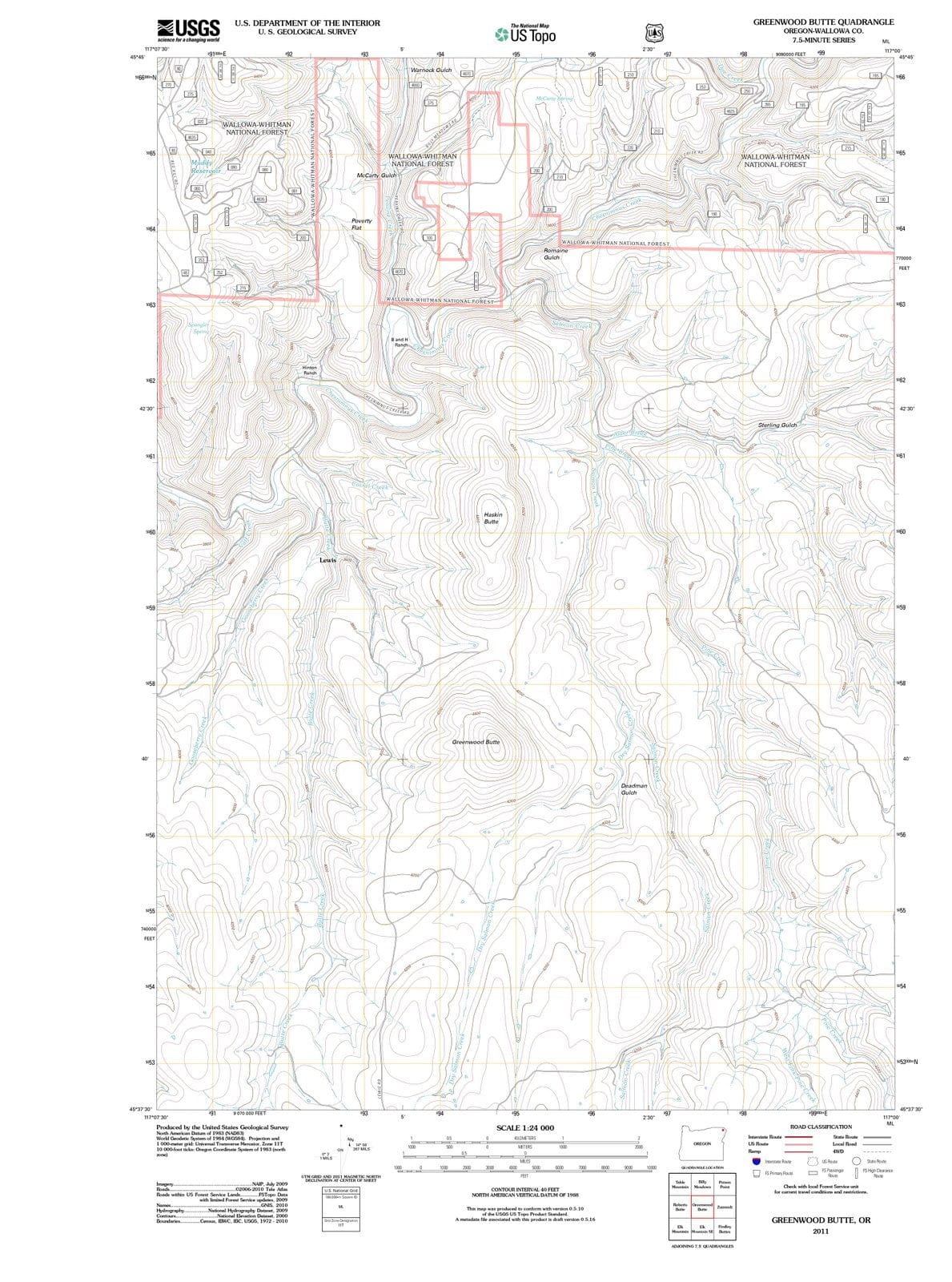 2011 Greenwood Butte, OR - Oregon - USGS Topographic Map