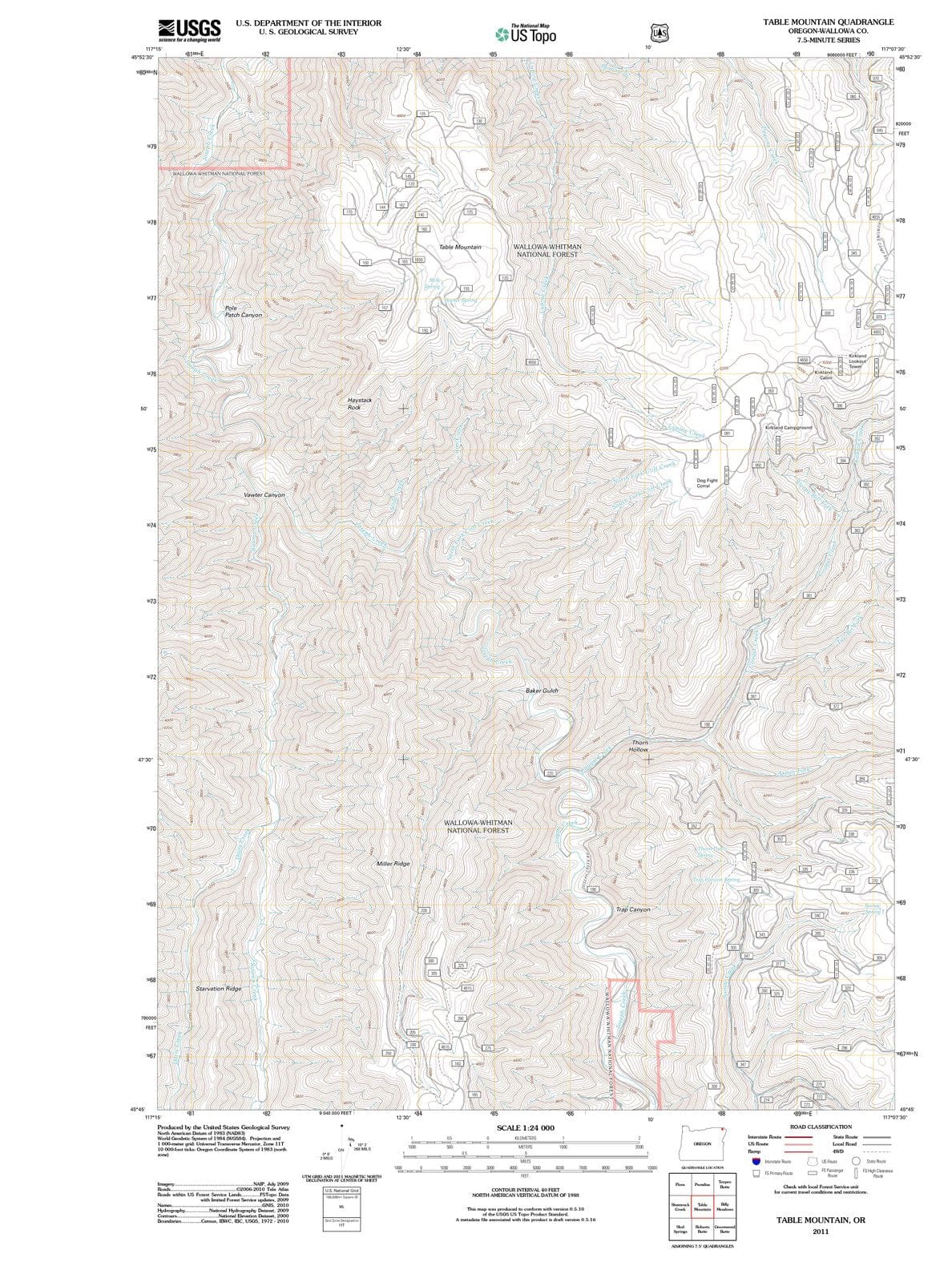 2011 Table Mountain, OR - Oregon - USGS Topographic Map