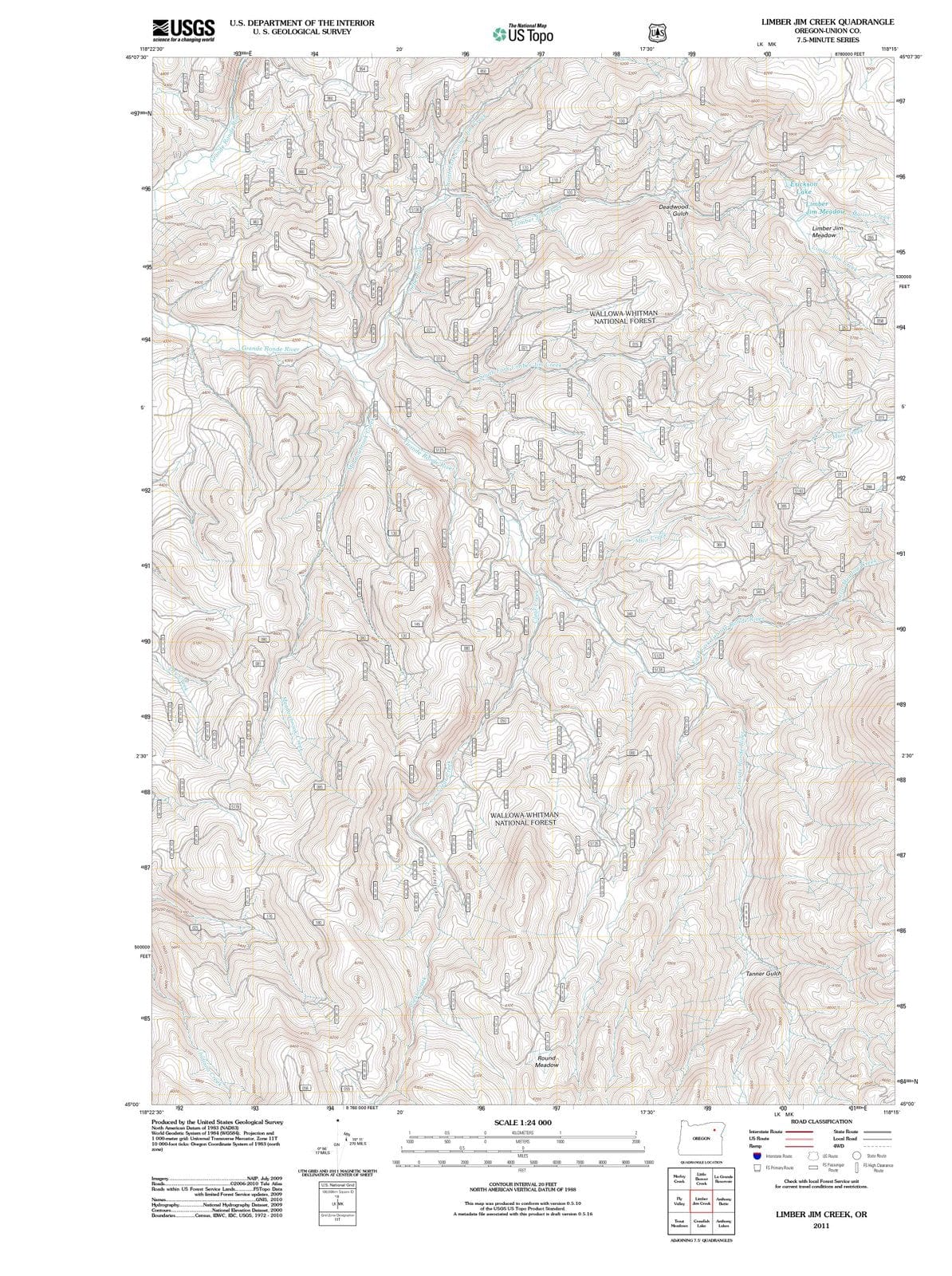 2011 Limber Jim Creek, OR - Oregon - USGS Topographic Map