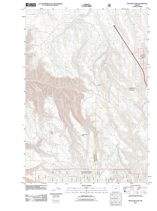 2011 Meacham Lake, OR - Oregon - USGS Topographic Map