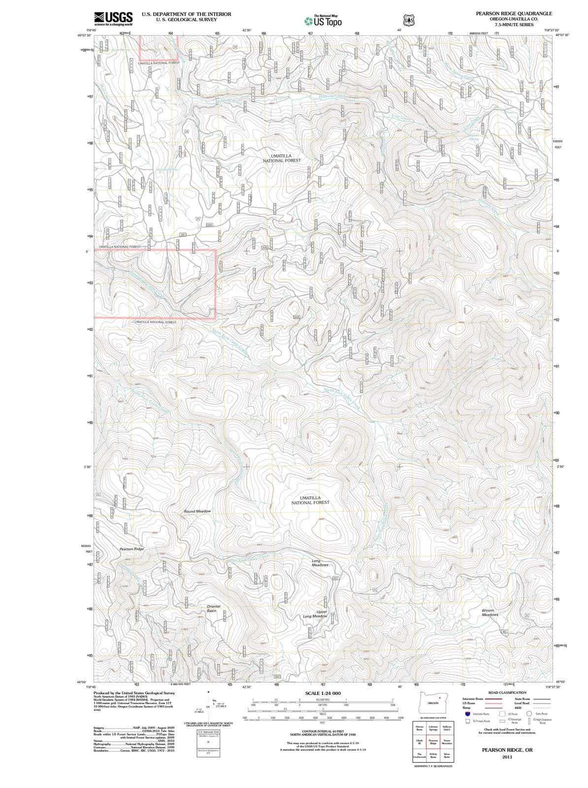 2011 Pearson Ridge, OR - Oregon - USGS Topographic Map