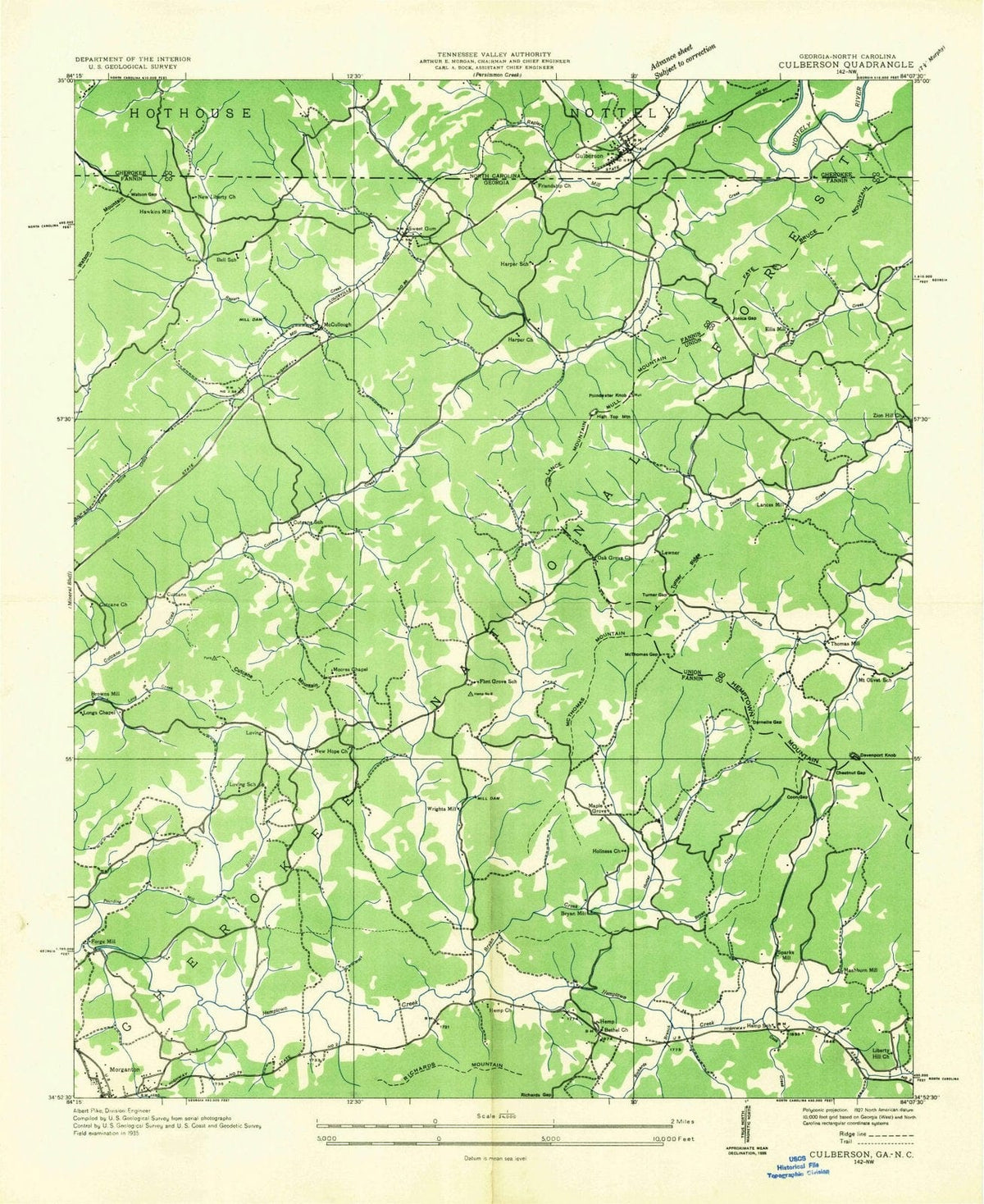 1935 Culberson, NC - North Carolina - USGS Topographic Map