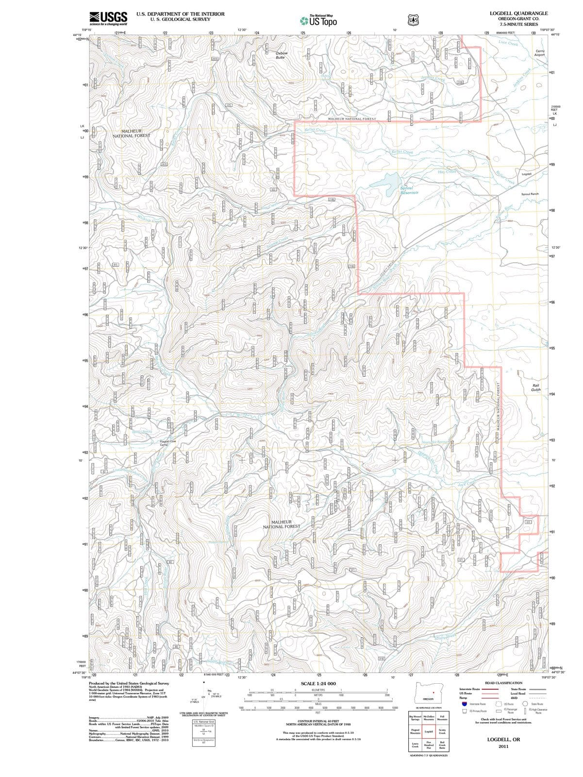 2011 Logdell, OR - Oregon - USGS Topographic Map