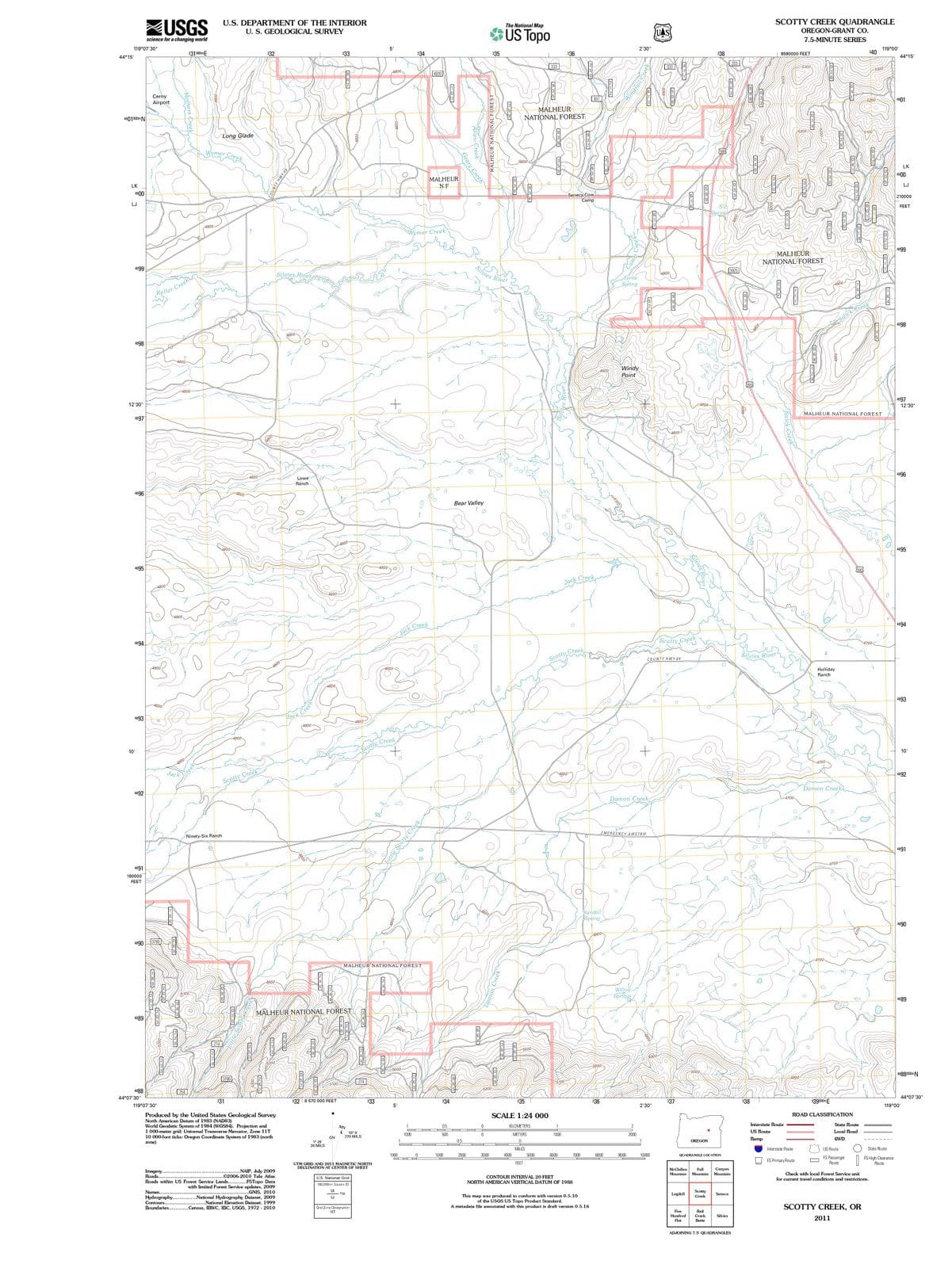 2011 Scotty Creek, OR - Oregon - USGS Topographic Map
