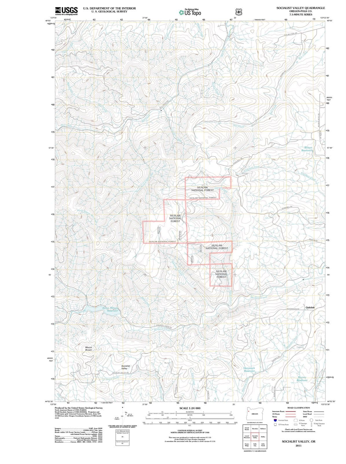 2011 Socialist Valley, OR - Oregon - USGS Topographic Map